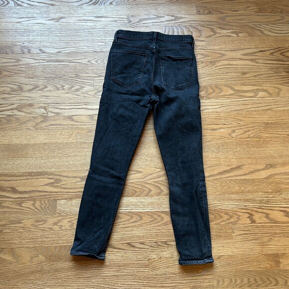 AGOLDE NICO HIGH RISE BUTTON FLY SLIM BLACK DENIM JEANS SZ 26 - Picture 2 of 6